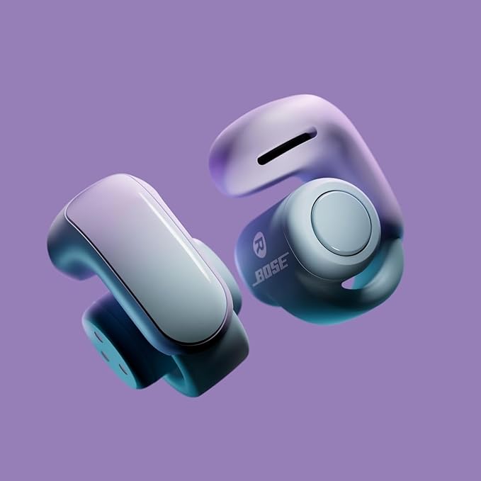 Bose Ultra Open Bluetooth Earbuds, True Wireless Earbuds with OpenAudio for Awareness, Clip On Design for Comfort, Immersive Audio, Up to 48 Hrs of Playtime + 20W Wall Charger (Chilled Lilac)