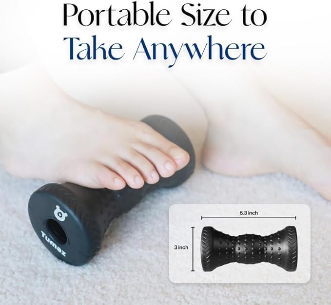 Tumaz Foot Roller for Plantar Fasciitis Relief,Foot Massage Roller for Alleviate Planter Fasciitis Pain,Arch Pain,Trigger Points & Deep Tissue, Portable - Reflexology Tool,Black