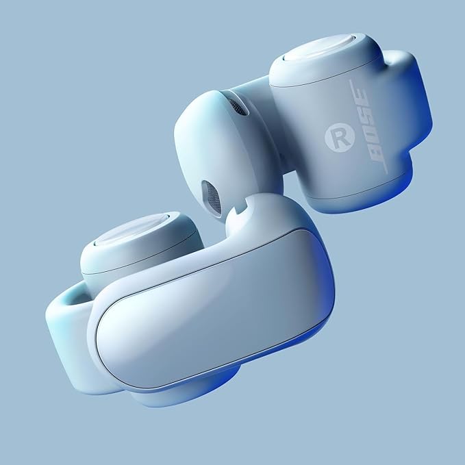 Bose Ultra Open Bluetooth Earbuds, True Wireless Earbuds with OpenAudio for Awareness, Clip On Design for Comfort, Immersive Audio, Up to 48 Hrs of Playtime + 20W Wall Charger (Moonstone Blue)