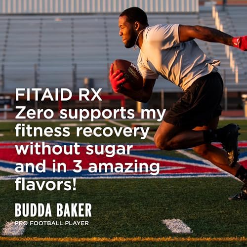 FITAID RX Zero Sugar, Encapsulated Creatine, Post-Workout Recovery Zero Sugar Drink, All-In-One Blend, BCAAs, Glucosamine, Turmeric, B-Complex, Electrolytes, Variety Pack, 12 Fl Oz (Pack of 12)