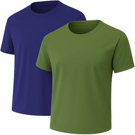6-Pack Bulk Men’s T-Shirts – Soft Pre-Shrunk Premium Cotton, Short Sleeves, Reinforced Collar, Crew Neck, Casual Fit