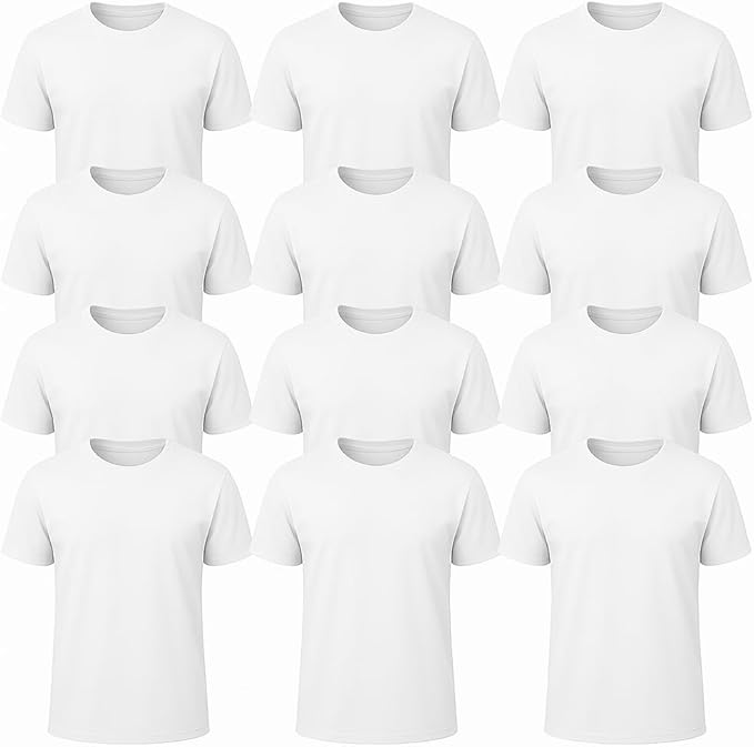 6-Pack Bulk Men’s T-Shirts – Soft Pre-Shrunk Premium Cotton, Short Sleeves, Reinforced Collar, Crew Neck, Casual Fit