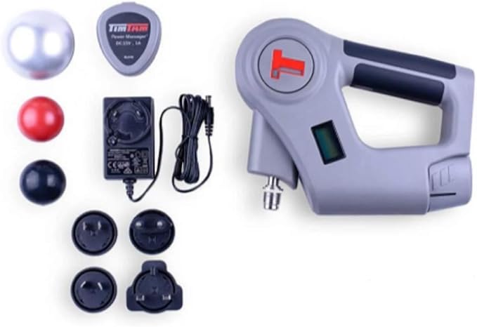 TimTam Handheld Percussion Deep Tissue Power Massager Pro for Full Body Muscle Recovery with 5 Programmed Settings and Travel Bag