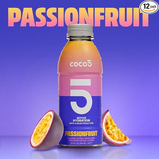 COCO5 Clean Sports Hydration Multipack | 100% Natural | 50% Less Sugar | Nothing Artificial | Non-GMO | Gluten Free | Developed by Pro Trainers for Pro Athletes | 16.9 OZ (Pack - 12)