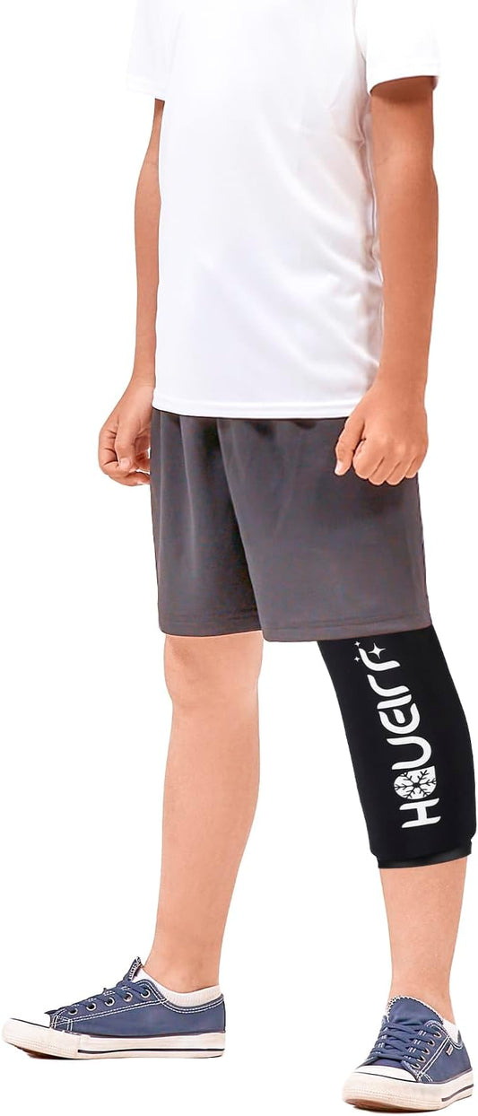 HAUElRR Knee Ice Pack Wrap with Compression Sleeve, Flexible Gel Ice Wrap for Knee, Elbow, Ankle, Foot, Reusable Hot & Cold Therapy for Injuries, Pain Relief, Meniscus, ACL, MCL Recovery-XS