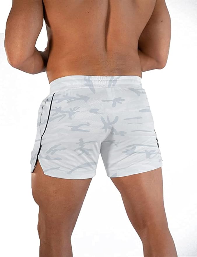 FLYFIREFLY Men's Gym Workout Shorts Running Lightweight Athletic Short Pants Bodybuilding Training