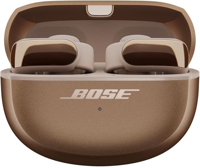 Bose Ultra Open Bluetooth Earbuds, True Wireless Earbuds with OpenAudio for Awareness, Clip On Design for Comfort, Immersive Audio, Up to 48 Hrs of Playtime + 20W Wall Charger (Driftwood Sand)