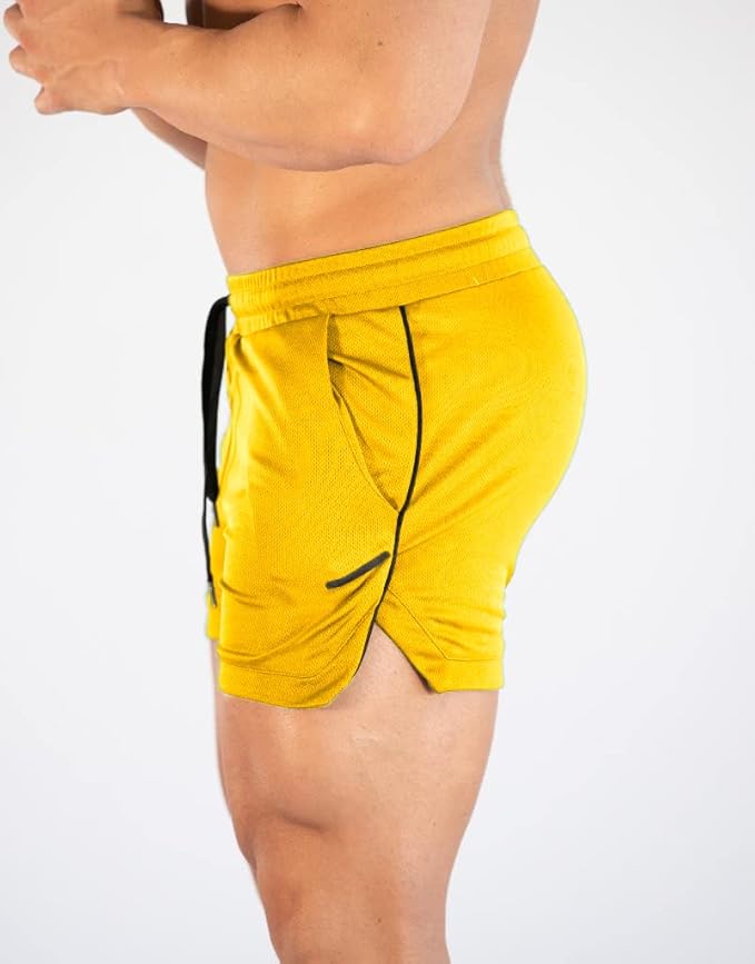 FLYFIREFLY Men's Gym Workout Shorts Running Lightweight Athletic Short Pants Bodybuilding Training