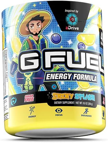 G fuel aDrive Energy Drink Powder, Pre Workout Caffeine Mix for Gaming, Sugar Free Focus Amino, Vitamin + Antioxidants, 9.9oz (Blueberry & Lemonade, 40 Servings)