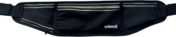 Running Belt with Water Bottle Holder - Waist Bag With Extender for Jogging, Hiking, Cycling, Walking - Dog Walker Hydration Fanny Pack - Black (New Version)