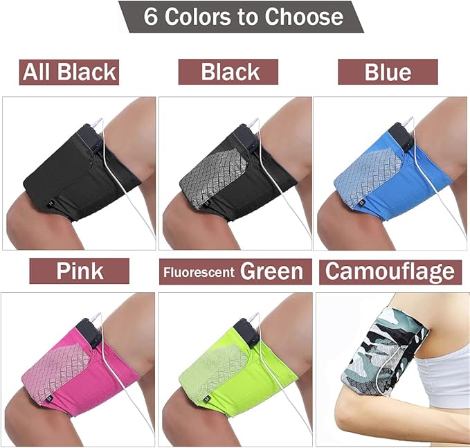 Universal Sports Armband for All Phones. Cell Phone Armband for Running, Fitness and Gym Workouts (iPhone X/8/7/6/Plus,Samsung Galaxy S9/S8/S7/S6/Edge/Plus & LG, Google & More) Black, S