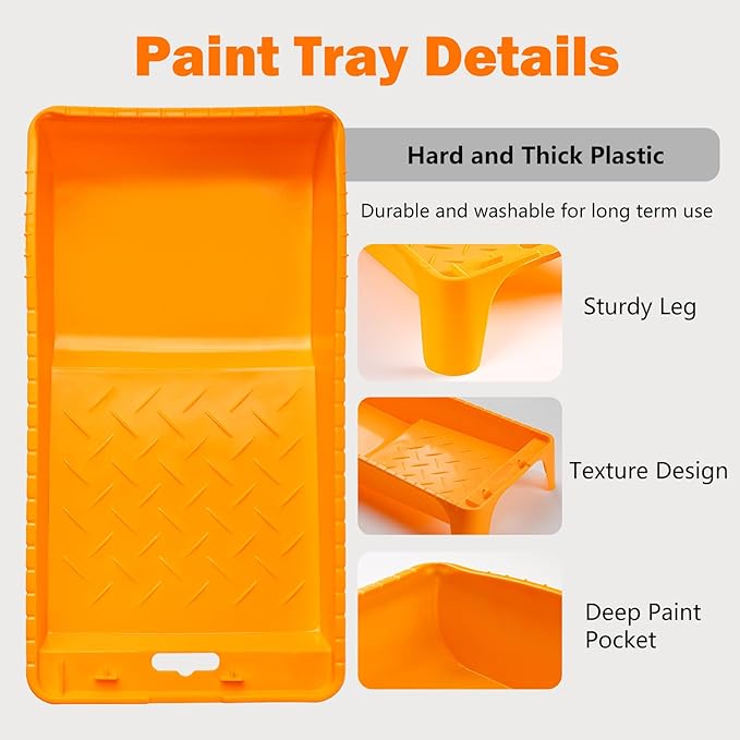 Mister Rui Paint Roller Kit 22 Piece, 4" 2" Paint Rollers, Foam Paint Roller, Microfiber Roller Covers for Painting Walls, Small Paint Roller, Mini Rollers for Painting Furniture, Stenciling