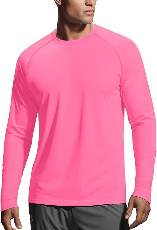 Zengjo Mens Long Sleeve Workout Shirts Moisture Wicking Running Athletic Sport Performance T-Shirt Lightweight SPF Sun Shirt