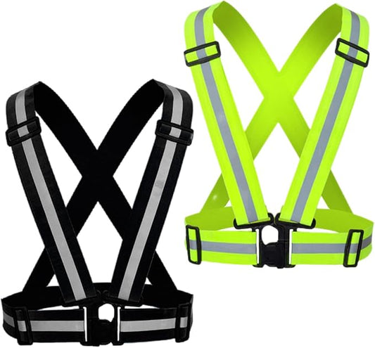 Reflective Running Vest 2-10 Pack, High Visibility Reflective Gear Night Cycling Safety Vest Strap for Men Women Kids