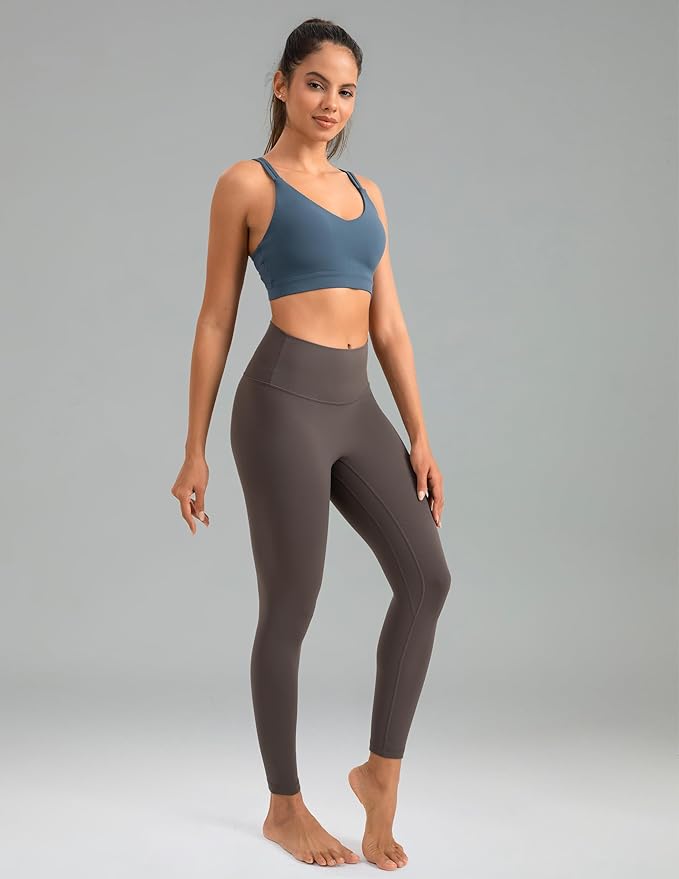 Colorfulkoala Dreamlux No Front Seam Leggings for Women 25"/28" Inseam, Seamless High Waisted Buttery Soft Yoga Pants