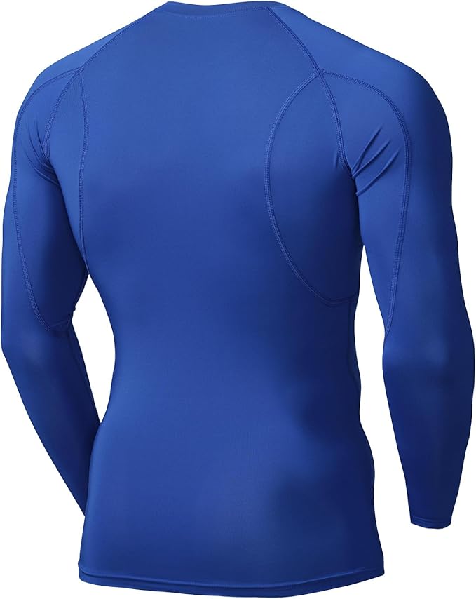 TSLA Men's UPF 50+ Compression Shirts, Cool Dry Long Sleeve Athletic Tops, Sports Baselayer Workout Shirt