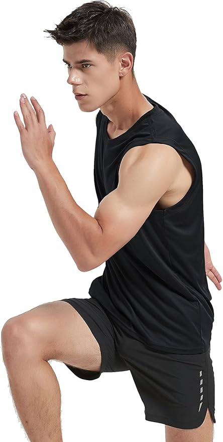 MIER Men's Workout Tank Tops UPF 50+ Swim Shirts Quick Dry Running Sleeveless UV Protection Muscle Tees