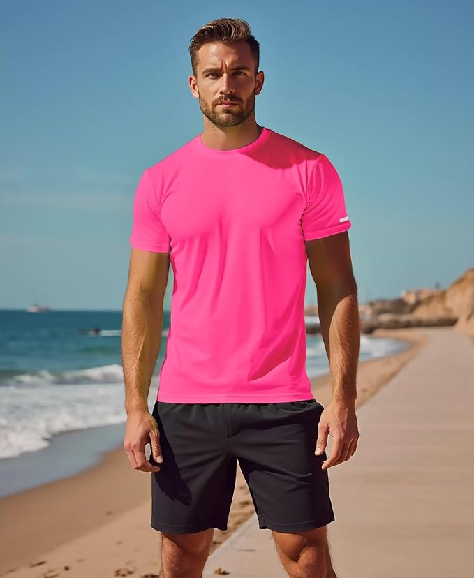 Workout Shirts Men Moisture Wicking T-Shirt Quick Dry Running Short Sleeve Gym Performance Active Tee Athletic Fit