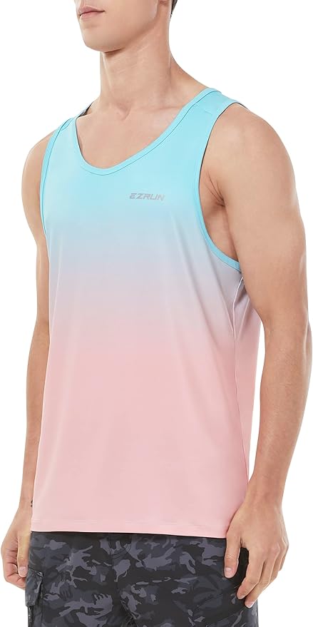 EZRUN Men's Quick Dry Sport Tank Top for Bodybuilding Gym Athletic Jogging Running,Fitness Training Workout Sleeveless Shirts
