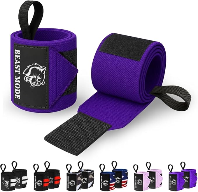TECEUM Weightlifting 18" & 12" Wrist Wraps with Thumb Loop β Heavy Duty Wrist Workout Braces for Men and Women β Ideal for Powerlifting, Strength Training, Bodybuilding