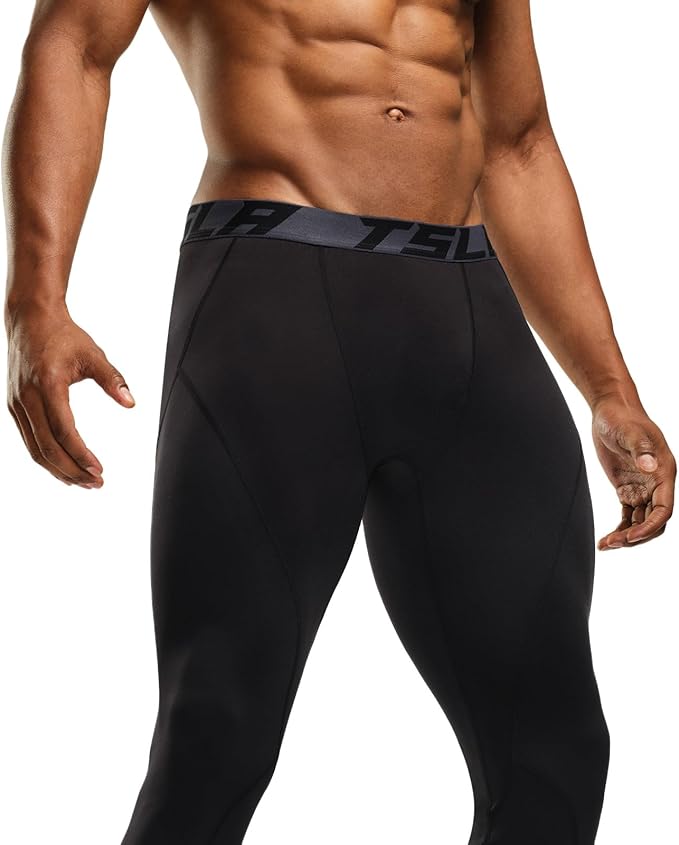 TSLA Men's Thermal Compression Pants, Athletic Sports Leggings & Running Tights, Wintergear Base Layer Bottoms