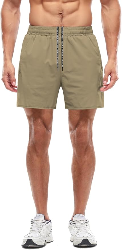 Aolesy Men's 5''/7'' Running Shorts Quick Dry Workout Gym Shorts with Pockets, Tennis Training Athletic(Linerless & Liner)
