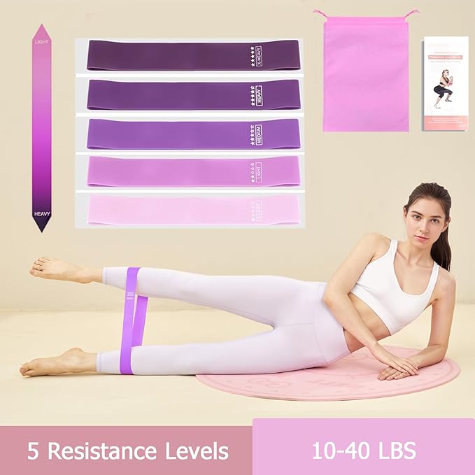 Pilates Essentials Kit for Women, Yoga Exercise Equipment Set for Home Workouts with Mini Ball, Resistance Bands, Sliding Disks & Accessories - Fitness Set for Yoga & Pilates Beginners