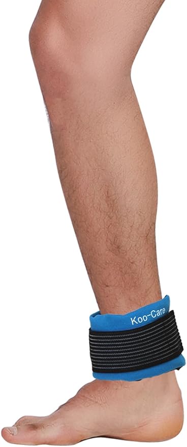 Koo-Care Flexible Gel Ice Pack & Wrap with Elastic Strap for Hot Cold Therapy - Great for Migraine Relief, Sprains, Muscle Pain, Bruises, Injuries (Head, Neck, Arm, Elbow, Knee, Ankle)