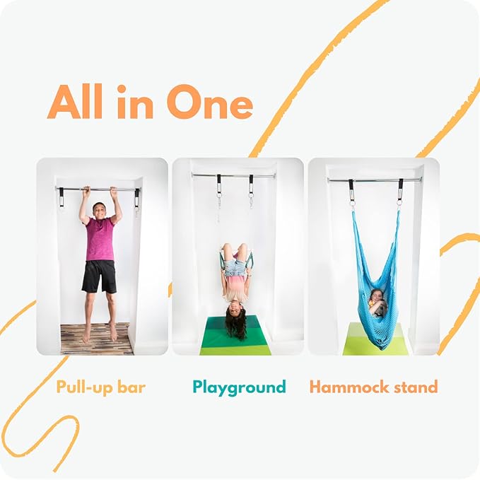 DreamGYM Doorway Swing Support Bar - Pull-Up Bar - Indoor Swing or Yoga Swing