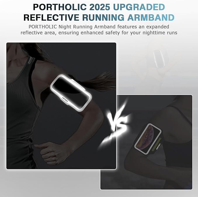 PORTHOLIC 2025 Running Armband Water Resistant Sports Phone Holder Case with Extension Strap, Key Card Slot Up to 6.9" Phone for iPhone 17/16/15/14/13 Plus Air Pro Max XR/XS, Galaxy S25/24/S10