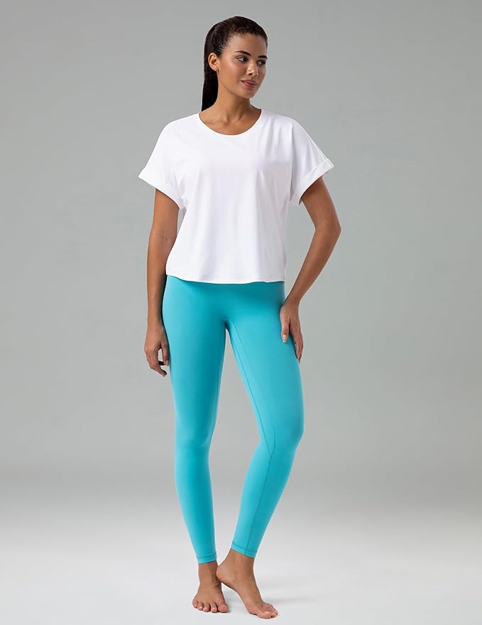Colorfulkoala Dreamlux No Front Seam Leggings for Women 25"/28" Inseam, Seamless High Waisted Buttery Soft Yoga Pants