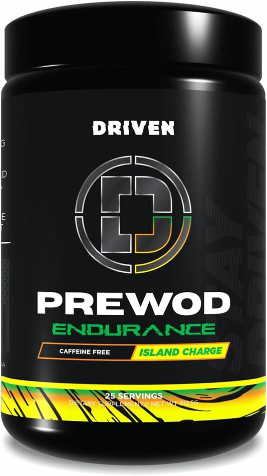 Driven PREWOD Caffeine-Free Pre-Workout – 25 Servings – Stimulant-Free Supplement with Beta-Alanine, Citrulline & Electrolyte Support – Focus, Endurance & Strength for High-Intensity Training