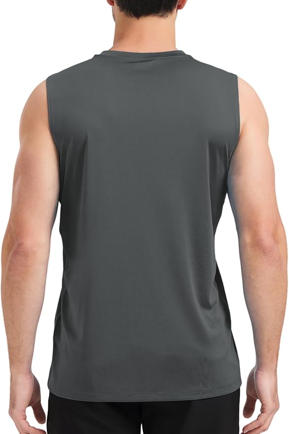 Men's Sleeveless UPF 50+ Swim Shirts Quick Dry Workout Tank Top UV Protection Running Gym Muscle T Shirts