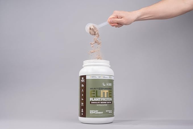 Silver Star Nutrition, Select Proformance Elite Vegan Plant Protein Powder, Chocolate Brownie Batter, NSF Certified, No Added Sugar, 16g of Protein per Serving, 38 Servings, 2 Lbs