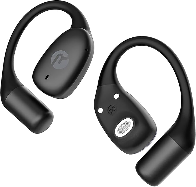 Raycon Essential Open Earbuds โ True Wireless Open Ear Bluetooth 6.0 Headphones, Ultra-Lightweight, Comfort Hook Design, IPX5 Water Resistant, 36 Hours of Battery Life (Black)