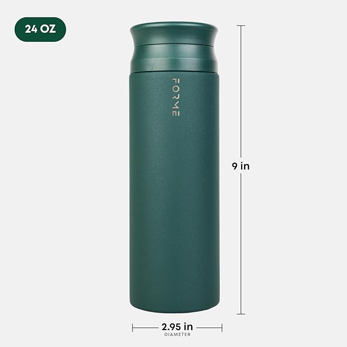 FORME - Shaker, 700ml Stainless Steel Protein Shaker, Double Walled Vacuum Insulated, Cold and Hot Drinks, Silent & Leak Proof, Fits Most Cup Holders (Jungle)