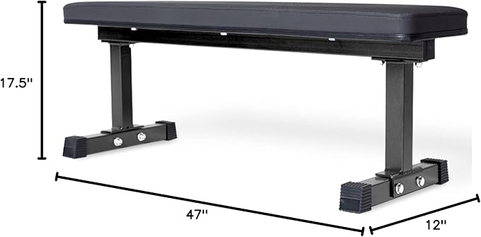 REP Fitness Flat Weight Bench, Heavy Duty Workout Bench For Home Gym, Folding Fitness Equipment For Strength Training, Adjustable Utility Platform For Dumbbells, Barbell, Lifting And Core Exercises