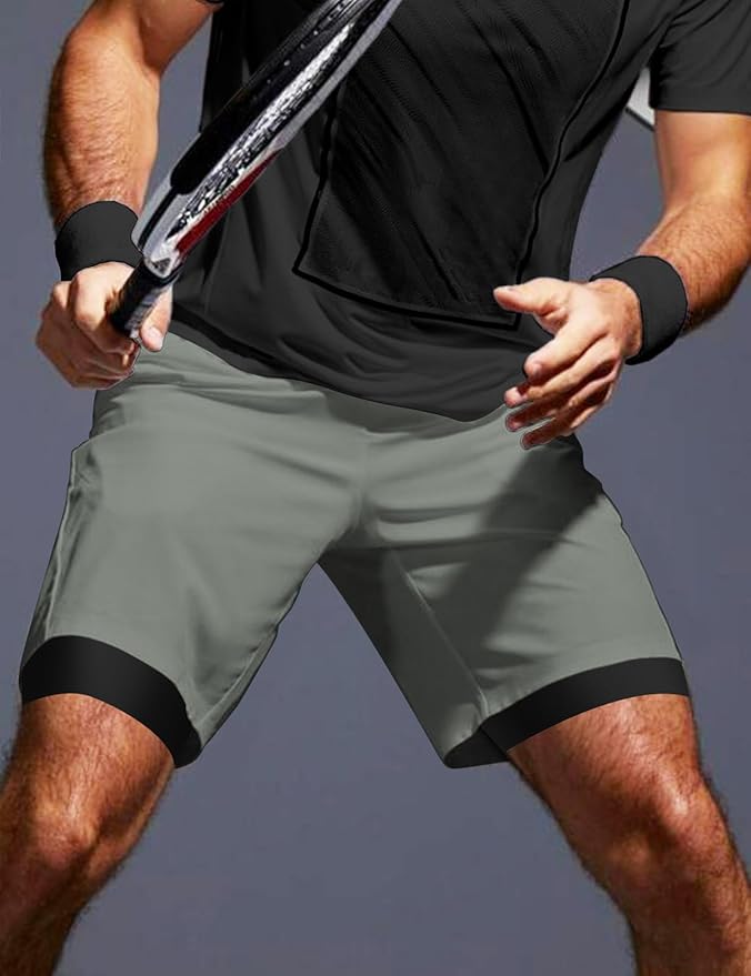 Aolesy Men's 5''/7'' Running Shorts Quick Dry Workout Gym Shorts with Pockets, Tennis Training Athletic(Linerless & Liner)