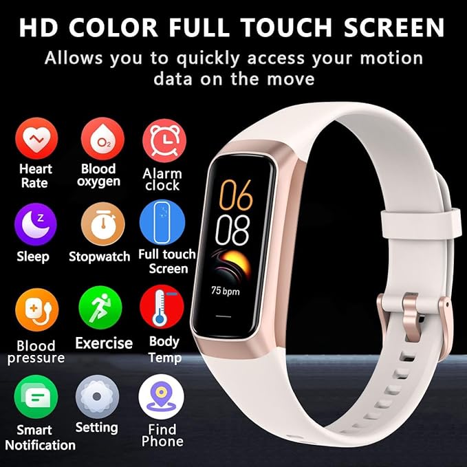 Fitness Tracker with Heart Rate/Blood Oxygen/Sleep Monitor, 20+ Sports Modes Smart Watches for Women/Men, Activity & Step Tracker Smart Watch for Android/iOS Phones