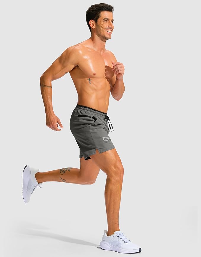 G Gradual Men's Running Athletic Shorts with Zipper Pocket 5"/ 7" Lightweight Quick Dry Gym Workout Shorts for Tennis Active