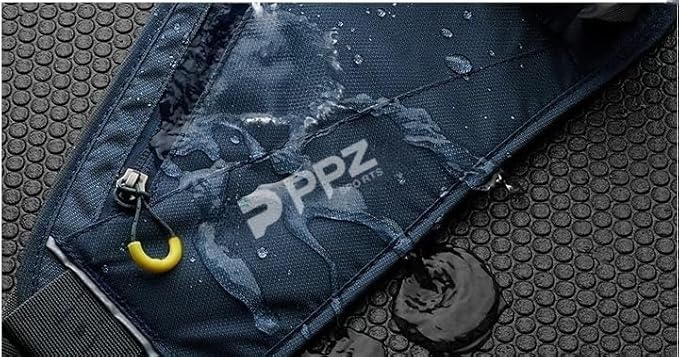 PPZ sports waist bag with bottle rack, waterproof, 2 pockets, adjustable belt - suitable for running, fitness, jogging and outdoor activities (blue)