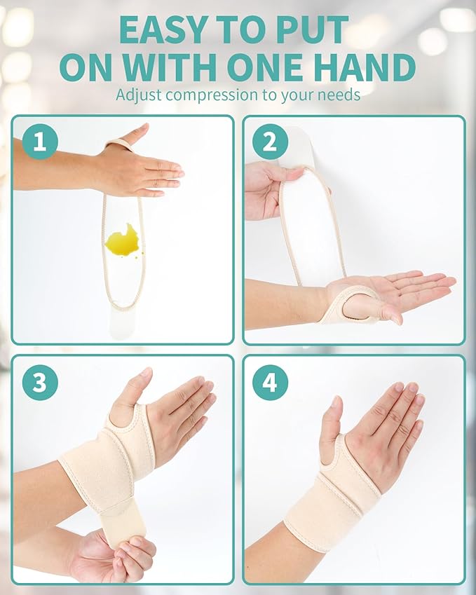 2PCS Castor Oil Pack Wrap for Hand Wrap Wrist Brace for Carpal Tunnel Relief,Adjustable Reusable Compression Support for Women & Men, Right & Left Hands,Castor Oil Not Included