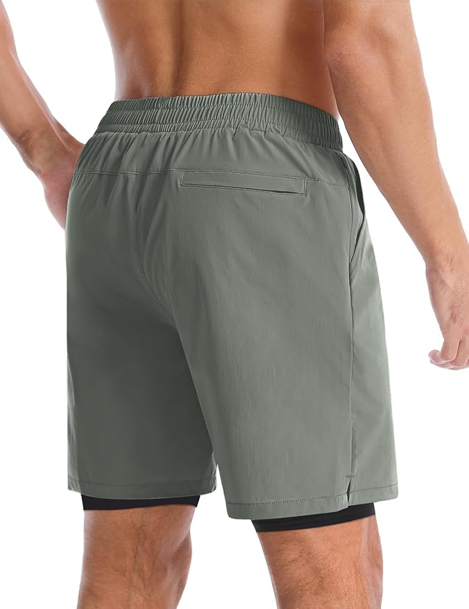 Aolesy Men's 5''/7'' Running Shorts Quick Dry Workout Gym Shorts with Pockets, Tennis Training Athletic(Linerless & Liner)