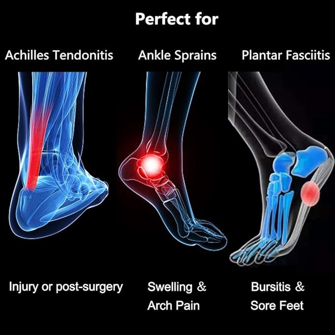 Foot Ankle Ice Pack Wrap for Foot Pain Relief - Ankle Ice Pack for Injuries Reusable Gel Cold Pack for Achilles Tendonitis, Plantar Fasciitis, Sprained Ankles and Feet Sore - 2 Gel Ice Packs