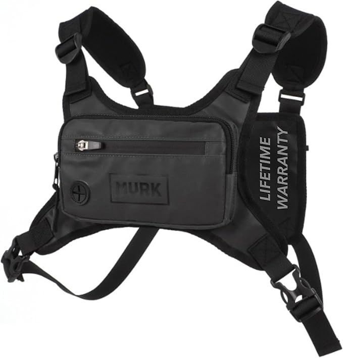 MVRK Water Resistant Chest Pack - Running Vest for Workouts, Running Phone Holder Extra Storage, Lightweight Running Pack