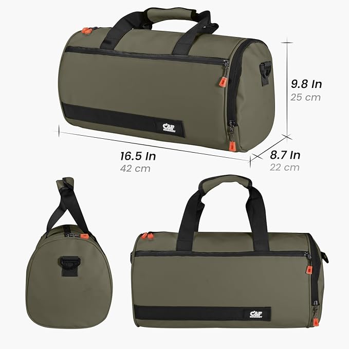 C&F BOGMOST Small Travel Duffel Bag,Compact Sports Small Gym Bag with Shoes Compartment,Lightweight Duffel Bag for Men & Women,Personal Item Travel Bag Weekender Bags for Travel Sports Gym -Dark Gray