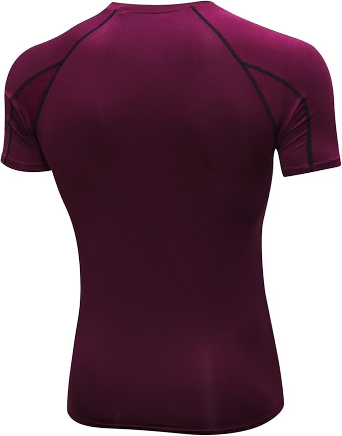 Audoc Compression Shirt Men 3 Pack Quick-Dry Athletic Baselayer 4-Way Stretch Moisture-Wicking Short Sleeve Workout Shirts