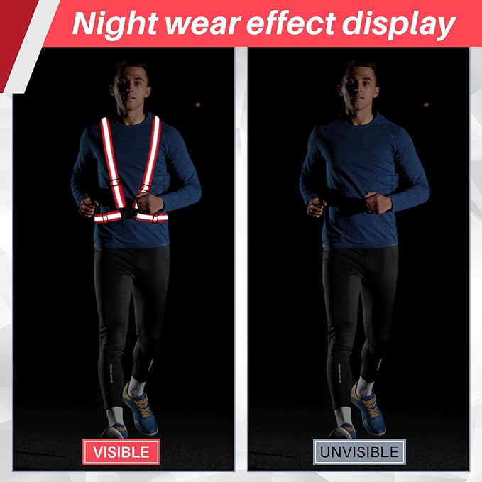 Hercicy Reflective Running Vest Reflective Running Shirt with Safety Straps High Visibility Construction Vest for Night Cycling Hiking Jogging Dog Walking