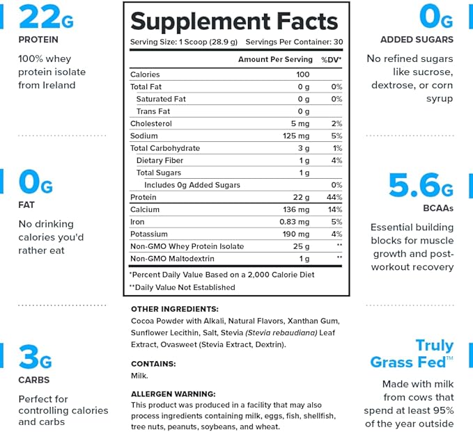 LEGION Whey+ Protein Whey Isolate from Grass Fed Cows - Whey Protein Isolate Powder Low Calorie, Non-GMO, Sugar Free, Lactose and Gluten Free, All Natural Protein Powder for Men & Women 30 Servings