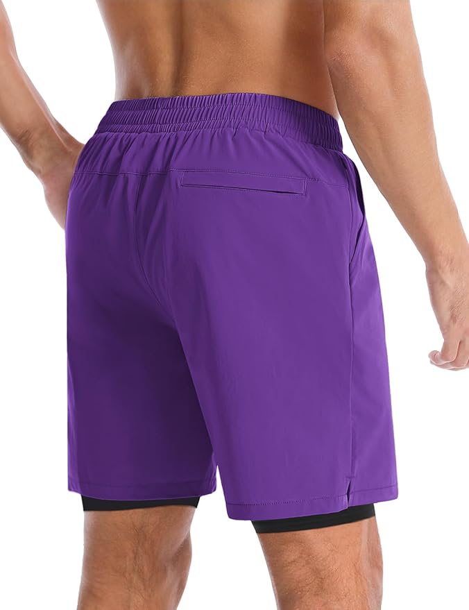 Aolesy Men's 5''/7'' Running Shorts Quick Dry Workout Gym Shorts with Pockets, Tennis Training Athletic(Linerless & Liner)